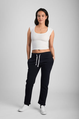 Unisex Pants Straight University Original Black